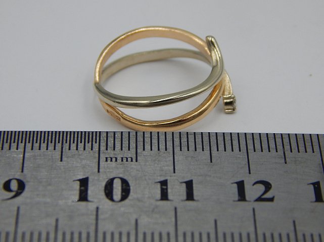 Кольцо из красного и белого золота с бриллиантом (-ми) (30703332) 5