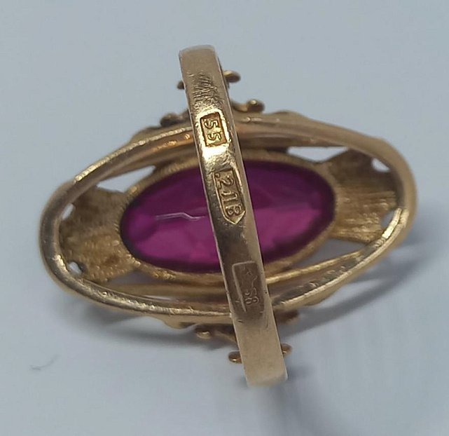 Кольцо из красного золота с рубином (33679088) 1