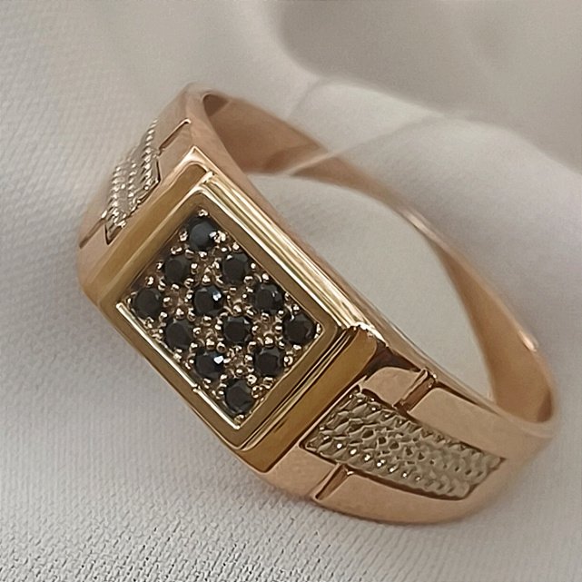 Перстень из красного и белого золота с цирконием (33937613)  2