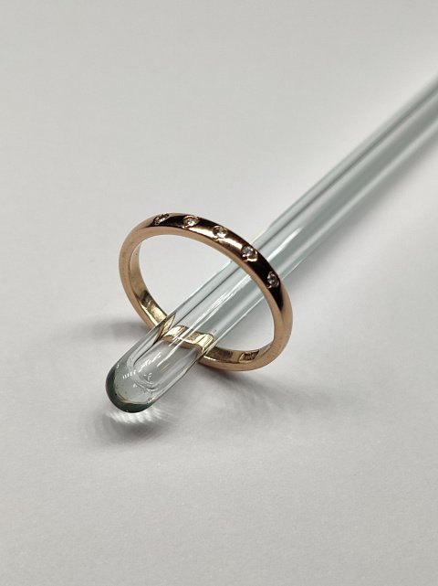 Обручальное кольцо из красного золота с бриллиантом (-ми) (33751117) 4
