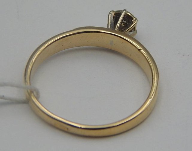 Кольцо из желтого и белого золота с бриллиантом (-ми) (31645737) 3