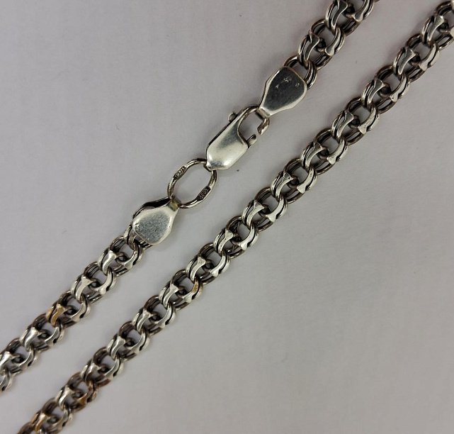Серебряная цепь с плетением Бисмарк (32721660) 0