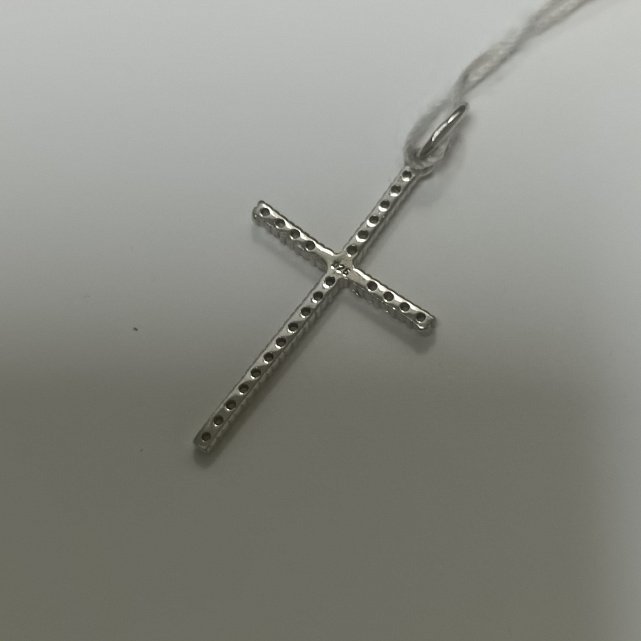 Серебряный подвес-крест с цирконием (31015708) 1