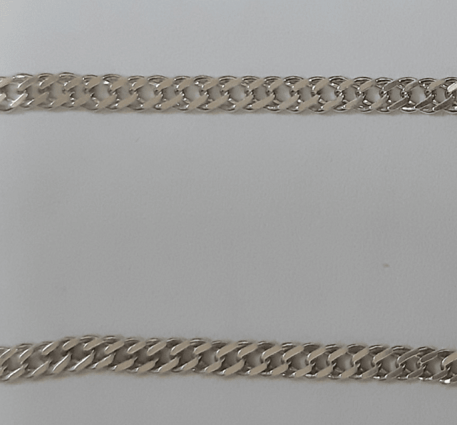 Серебряная цепь с плетением Двойной ромб (30528457) 0