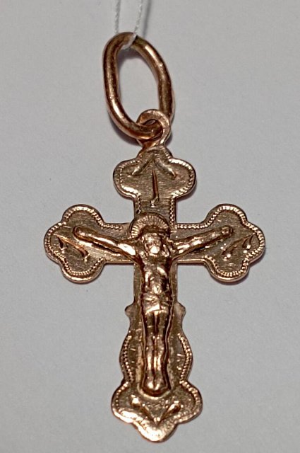 Підвіс-хрест з червоного золота (33815391) 0