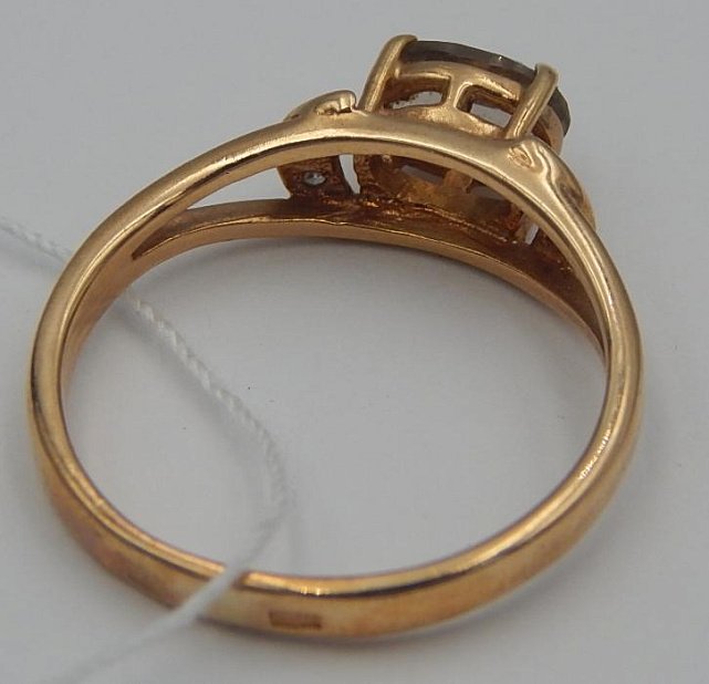 Кольцо из красного золота с цирконием (28199749) 3