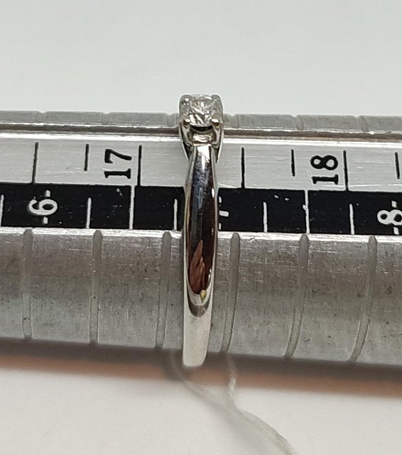 Кольцо из белого золота с бриллиантом (-ми) (27416561) 5