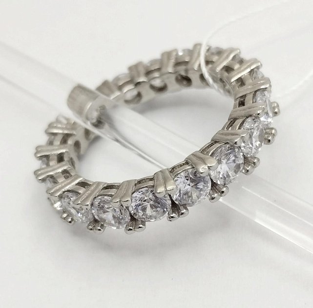 Серебряное кольцо с цирконием (33214262) 0