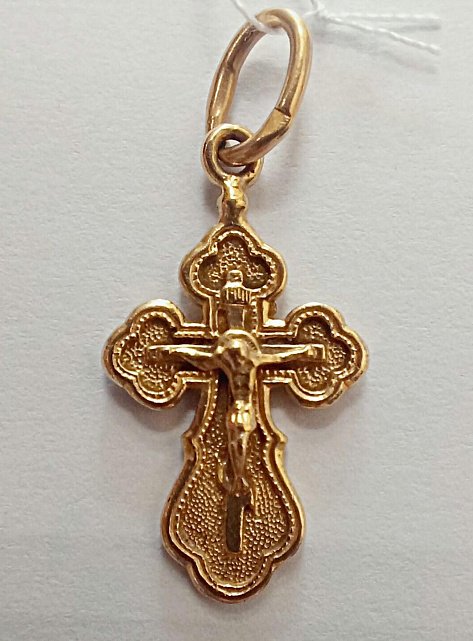 Підвіс-хрест з червоного золота (33746890) 0