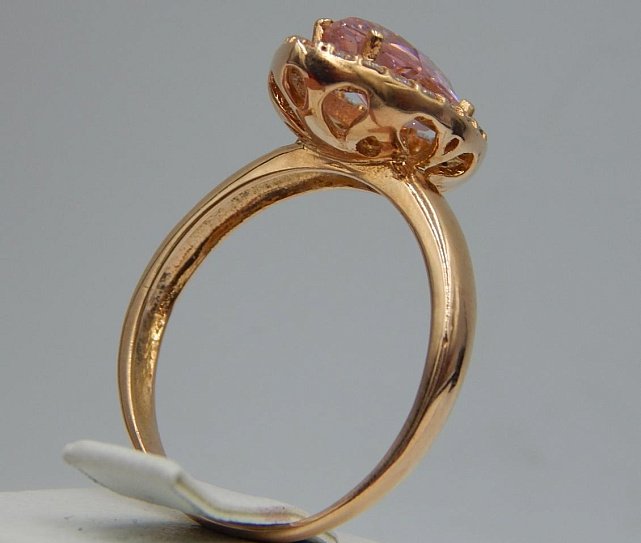 Кольцо из красного золота с цирконием (27472603) 5