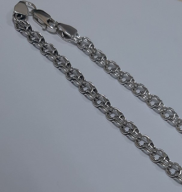Серебряная цепь с плетением Бисмарк (32390551) 5