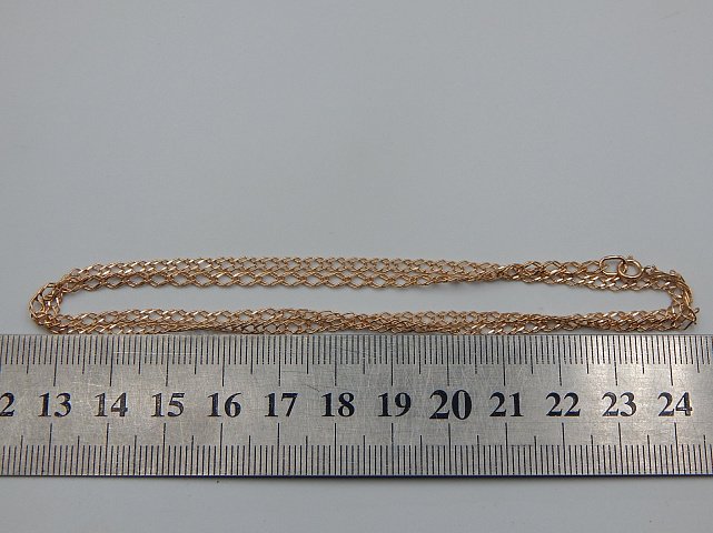 Цепь из красного золота с плетением двойной Ромб (33752521) 3