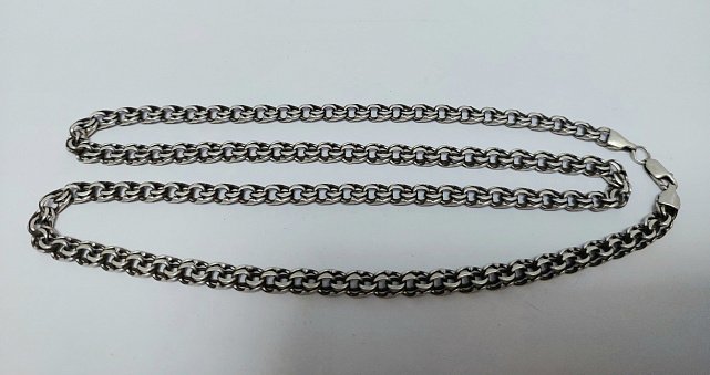 Срібний ланцюг із плетінням Бісмарк (33720880) 1