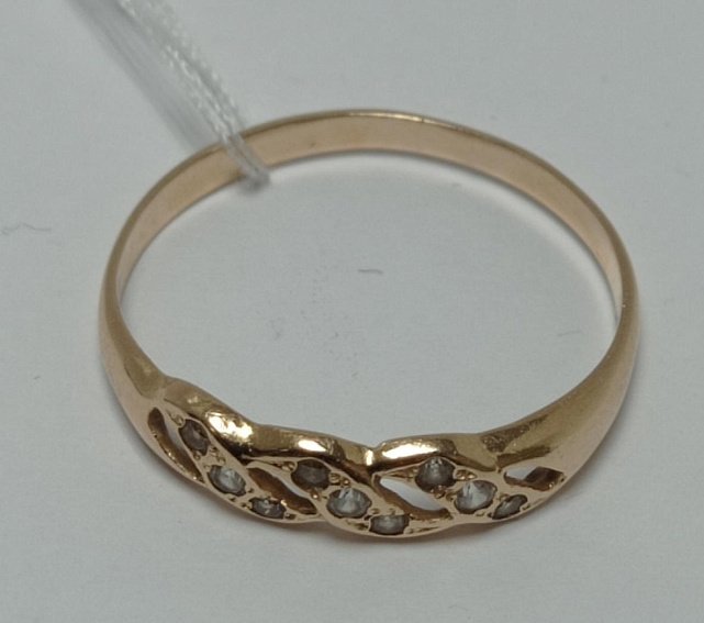 Кольцо из красного золота с цирконием (33729603) 1