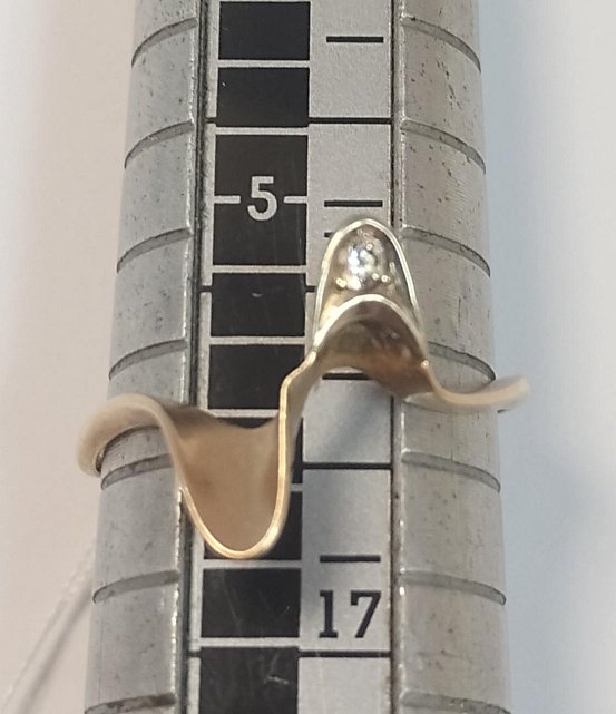 Кольцо из красного и белого золота с цирконием (33678123)  2