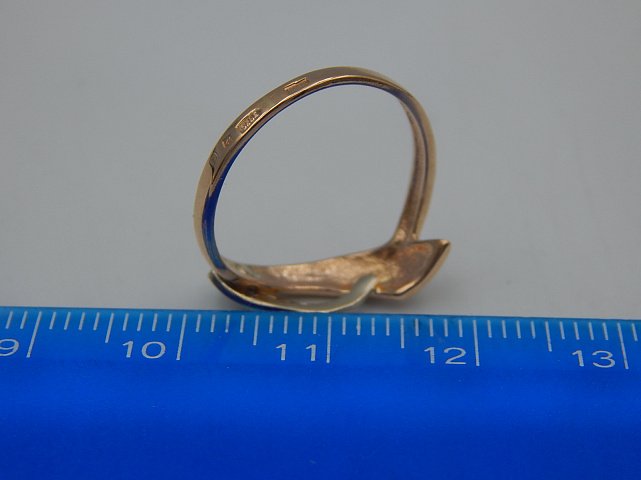 Кольцо из красного золота с цирконием (32431254) 5
