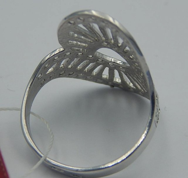 Серебряное кольцо с цирконием (30674463) 4