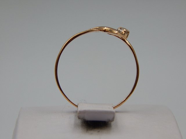 Кольцо из красного золота с цирконием (33022762)  4