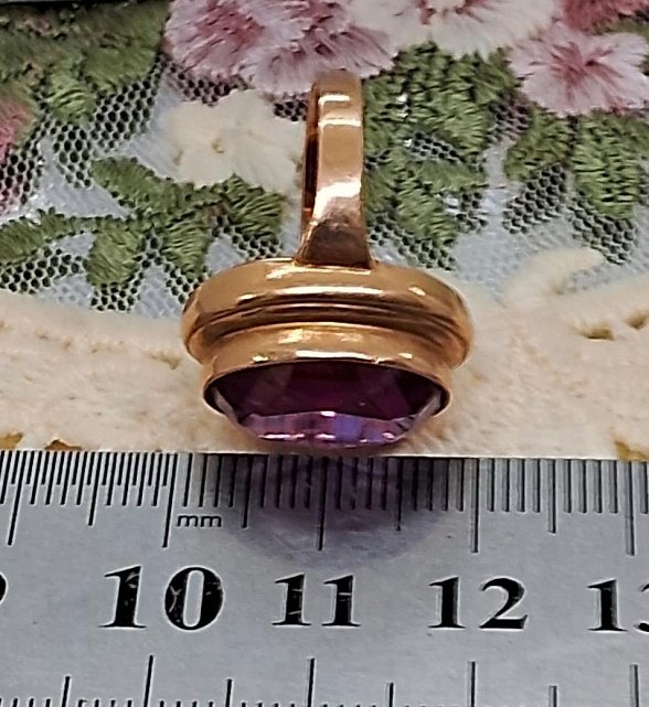 Кольцо из красного золота с корундом (32731556) 4