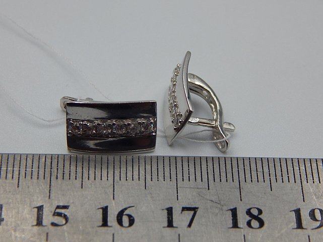 Серебряные серьги с цирконием (32566556) 4
