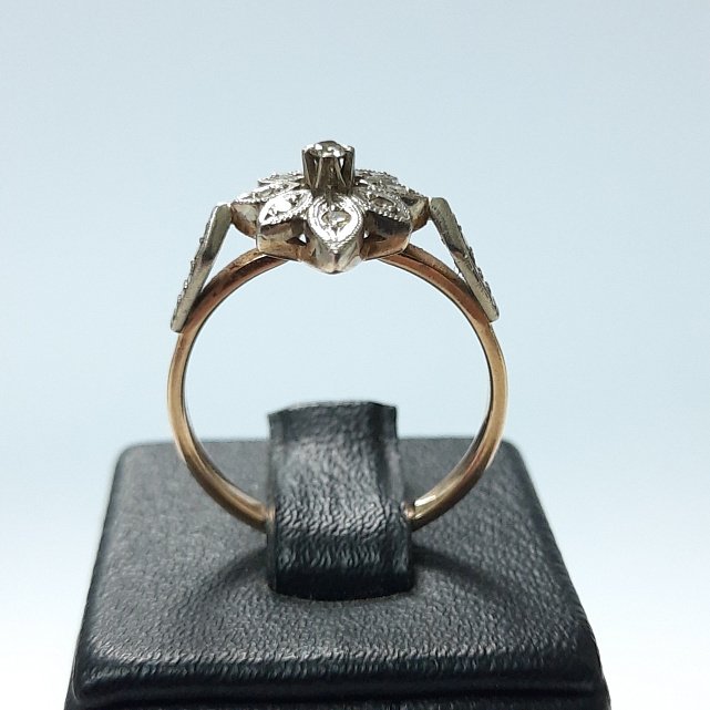 Кольцо из красного и белого золота с бриллиантом (-ми) (33197410) 3