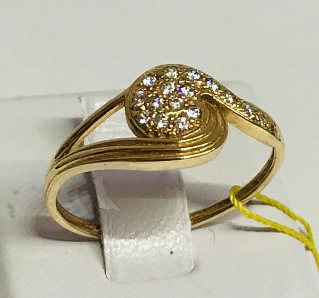 Кольцо из красного золота с цирконием (29856289) 2