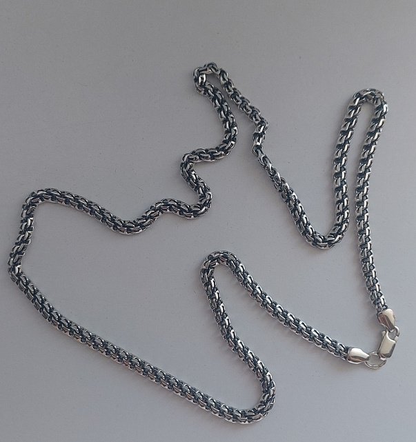 Серебряная цепь с плетением Бисмарк (33885088) 1