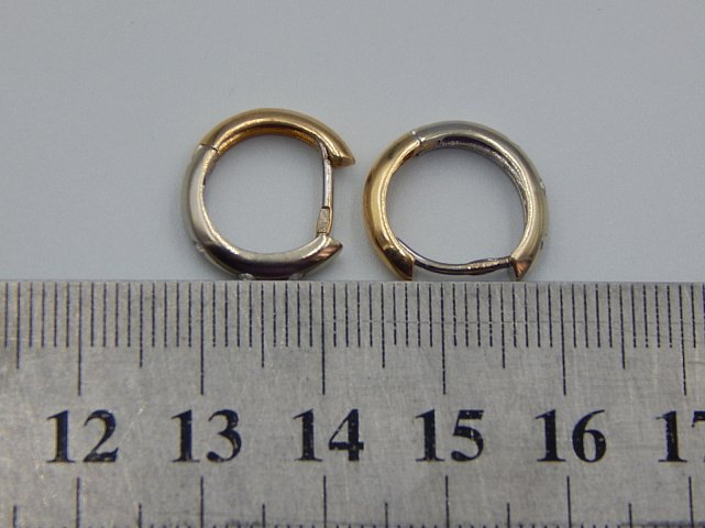 Сережки з жовтого та білого золота з цирконієм (33542847) 8