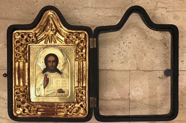 Икона «Иисус Вседержитель» (рама сусальное золото) нач. ХІХ века (31264137) 1