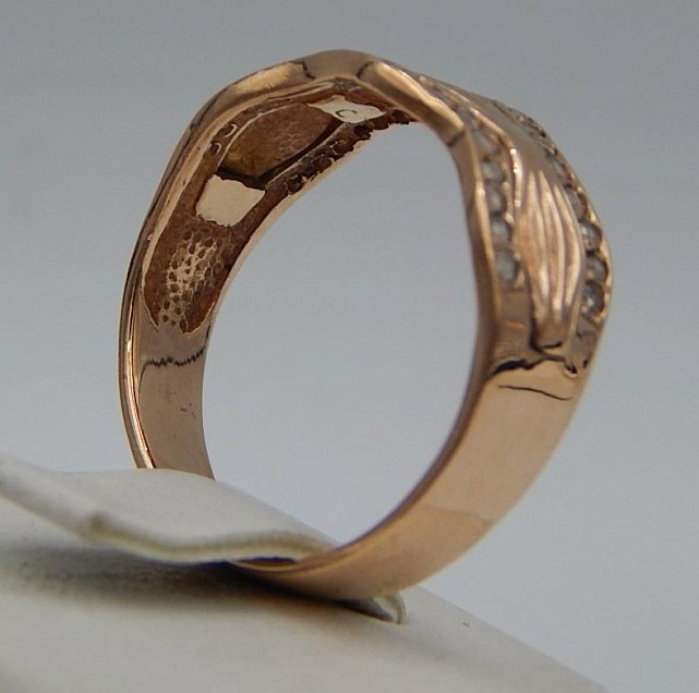 Кольцо из красного золота с цирконием (28187036)  5