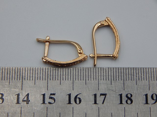 Сережки з червоного золота з цирконієм (33690623) 4
