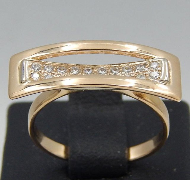 Кольцо из красного золота с цирконием (28405846)  1
