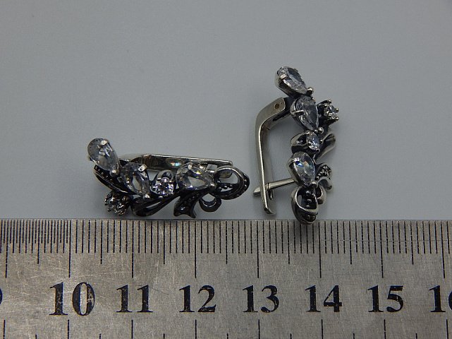 Срібні сережки з цирконієм (33008416) 3
