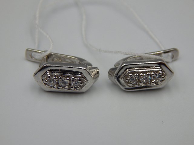 Серебряные серьги с цирконием (33141847) 4