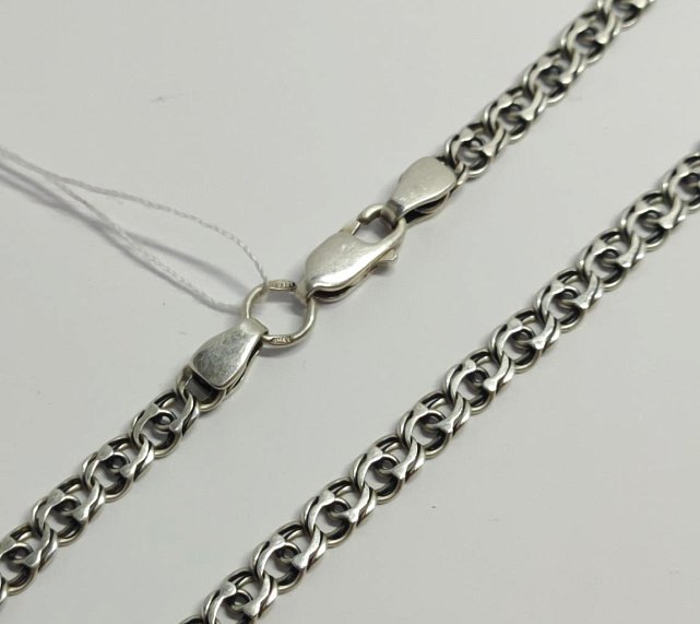 Срібний ланцюг із плетінням Бісмарк (33684256) 0