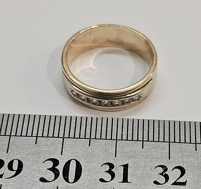 Кольцо из красного и желтого золота с цирконием (32391764) 2