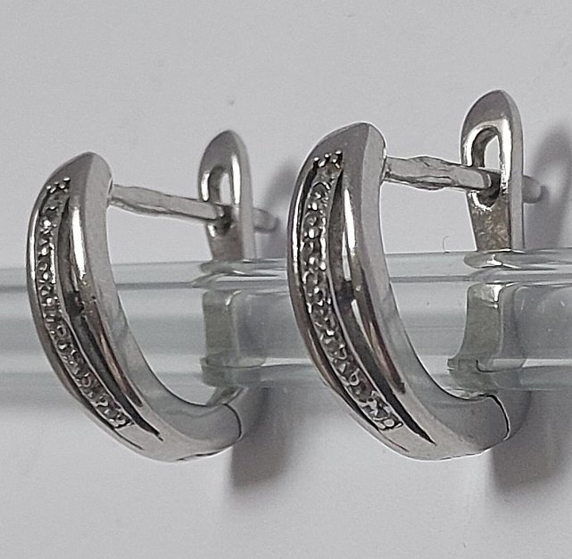 Серебряные серьги с цирконием (33670816) 2