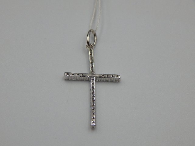 Срібний підвіс-хрест із цирконієм (33062809) 2