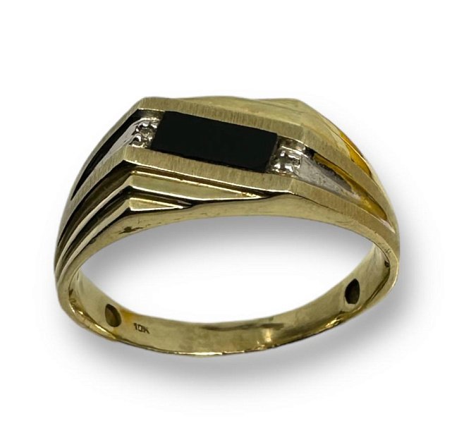 Перстень из желтого и белого золота с цирконием (30389696) 1