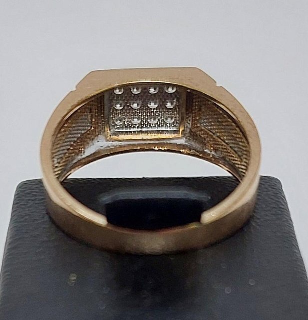 Перстень из красного и белого золота с цирконием (32956696)  3