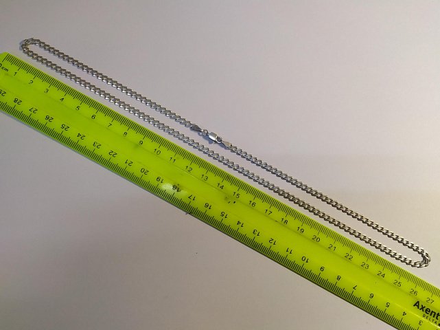 Серебряная цепь с плетением панцирное (33794490) 1