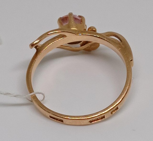 Кольцо из красного золота с цирконием (33716778)  5