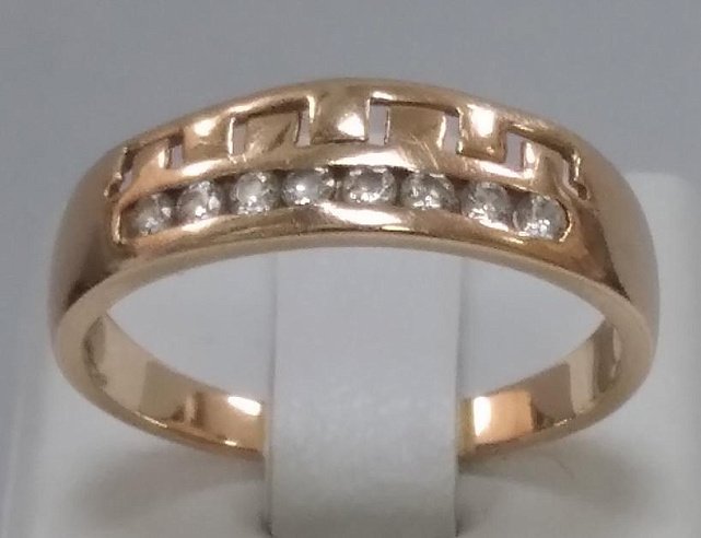 Кольцо из красного золота с цирконием (28166488) 0