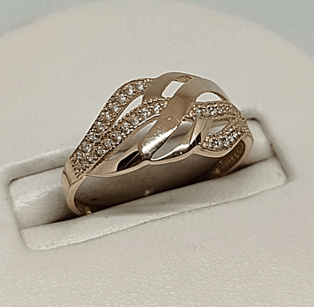 Кольцо из красного золота с цирконием (33813242) 0