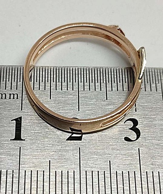 Кольцо из красного и белого золота с бриллиантом (-ми) (30660113) 4