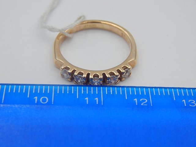 Кольцо из красного золота с цирконием (30956900)  5