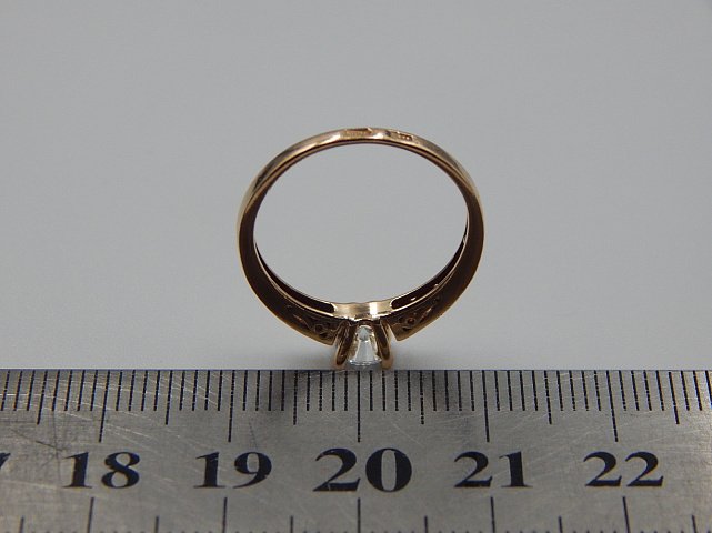 Кольцо из красного золота с цирконием (31877081) 4
