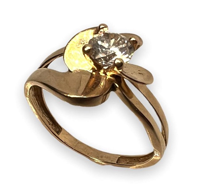 Кольцо из красного золота с цирконием (28897072)  0