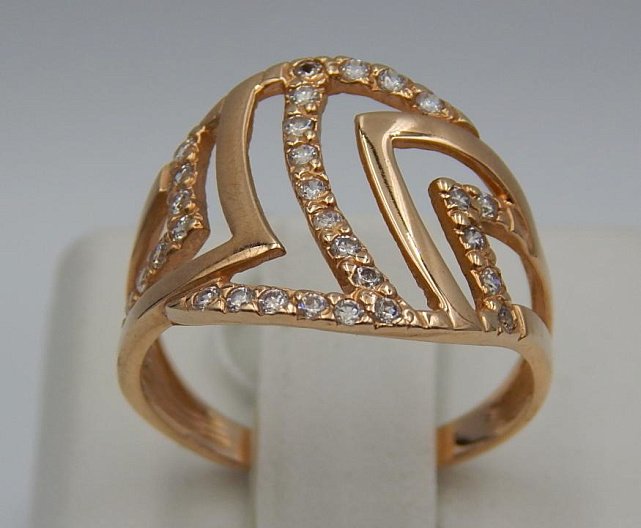 Кольцо из красного золота с цирконием (28568372) 0