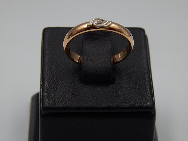Кольцо из красного и белого золота с бриллиантом (-ми) (31647308) 4